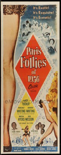 7k701 PARIS FOLLIES OF 1956 insert '56 great artwork of sexy French showgirls & giant leg!
