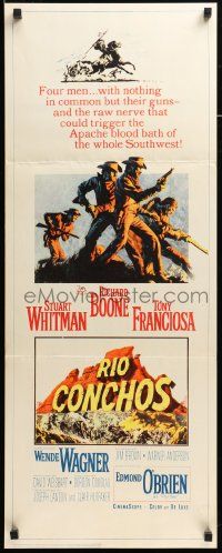 7k736 RIO CONCHOS insert '64 cool art of cowboys Richard Boone, Stuart Whitman & Tony Franciosa!