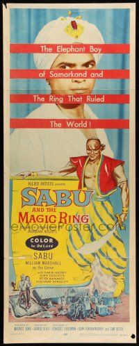 7k747 SABU & THE MAGIC RING insert '57 great image of Sabu & William Marshall as the Genie!