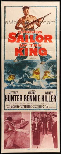 7k749 SAILOR OF THE KING insert '53 Roy Boulting, Jeff Hunter, Michael Rennie, C.S. Forester