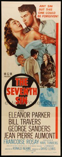 7k773 SEVENTH SIN insert '57 sexy scared Eleanor Parker betrays super angry Bill Travers!