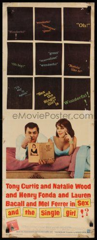 7k774 SEX & THE SINGLE GIRL insert '65 great of Tony Curtis & sexiest Natalie Wood in bed!