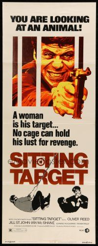 7k799 SITTING TARGET insert '72 Jill St. John, McShane, Oliver Reed w/gun & revenge on his mind!
