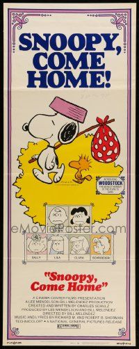 7k814 SNOOPY COME HOME insert '72 Peanuts, Charlie Brown, great Schulz art of Snoopy & Woodstock!
