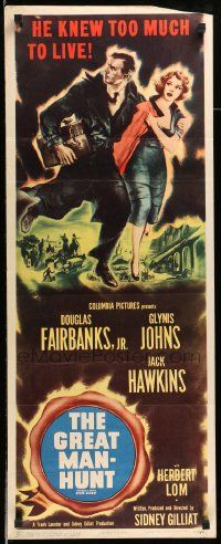 7k825 STATE SECRET insert '50 Douglas Fairbanks Jr. & Glynis Johns in The Great Man-Hunt!