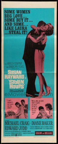 7k828 STOLEN HOURS insert '63 Susan Hayward, they say she uses men like pep-up pills!