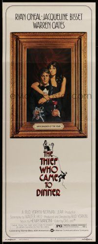 7k854 THIEF WHO CAME TO DINNER insert '73 Amsel art of Ryan O'Neal, Jacqueline Bisset!