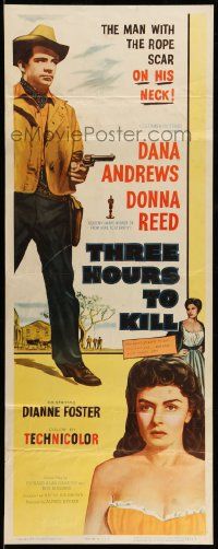 7k859 THREE HOURS TO KILL insert '54 Dana Andrews is the man with the rope scar on his neck!