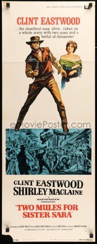 7k882 TWO MULES FOR SISTER SARA insert '70 art of gunslinger Clint Eastwood & Shirley MacLaine!