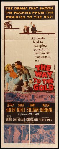 7k921 WAY TO THE GOLD insert '57 image of Jeffrey Hunter & carrying wounded Sheree North!