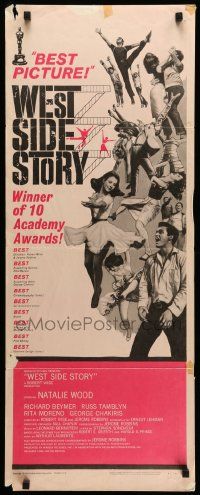 7k929 WEST SIDE STORY insert '62 Academy Award winning classic musical, Caroff art, cast image, rare