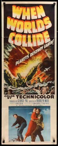 7k941 WHEN WORLDS COLLIDE insert '51 George Pal classic doomsday thriller, planets destroy Earth!