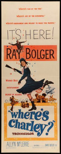 7k943 WHERE'S CHARLEY insert '52 great artwork of wacky cross-dressing Ray Bolger!