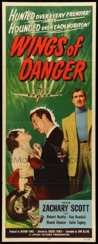 7k972 WINGS OF DANGER insert '52 Terence Fisher film noir, counterfeit cargo, a fortune in loot!