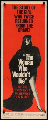 7k984 WOMAN WHO WOULDN'T DIE insert '65 Catacombs, image of Death skull face & sexy leg!