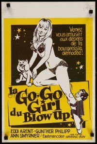 7m062 DAS GO-GO-GIRL VOM BLOW UP Belgian '69 German comedy, wacky sexy different artwork!
