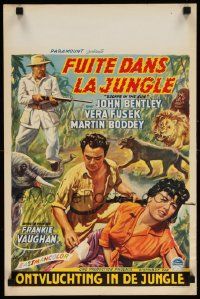 7m080 ESCAPE IN THE SUN Belgian '56 great different art of English big game hunters in Africa!