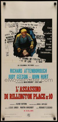 7m306 10 RILLINGTON PLACE Italian locandina '71 Attenborough, story of the Christie sex-murders!