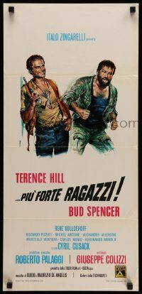 7m318 ALL THE WAY BOYS Italian locandina '73 cool Casaro artwork of Terence Hill & Bud Spencer!