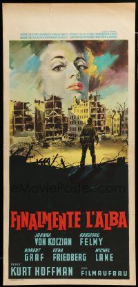 7m333 AREN'T WE WONDERFUL? Italian locandina '58 German comedy, art of bombed out city!