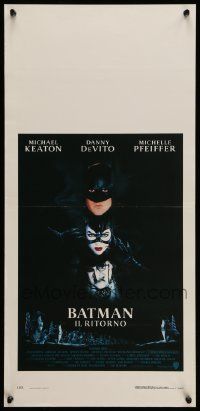 7m346 BATMAN RETURNS Italian locandina '92 Keaton, Danny DeVito, Pfeiffer, Tim Burton!