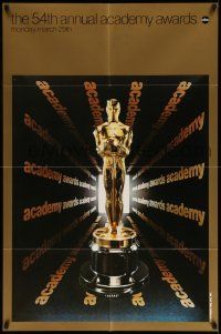 7p017 54TH ANNUAL ACADEMY AWARDS 1sh '82 ABC, great image of golden Oscar statuette!