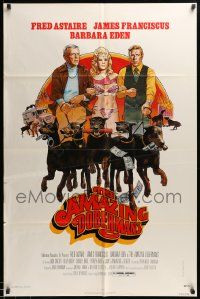 7p038 AMAZING DOBERMANS style A 1sh '76 art of dogs w/ Franciscus, Fred Astaire & sexy Barbara Eden