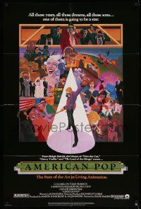 7p040 AMERICAN POP 1sh '81 cool rock & roll art by Wilson McClean & Ralph Bakshi!