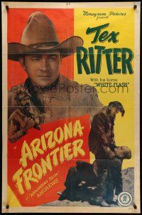 7p056 ARIZONA FRONTIER 1sh R48 Tex Ritter wins the friendship of renegade Indians!