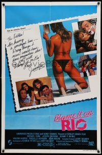 7p099 BLAME IT ON RIO 1sh '84 Demi Moore, Michael Caine, super sexy postcard image!