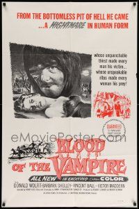 7p107 BLOOD OF THE VAMPIRE military 1sh R60s cool different Casaro art of monster dog & bound woman!
