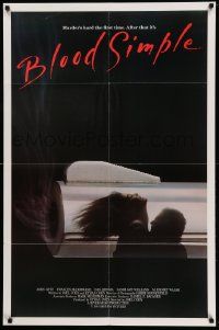 7p109 BLOOD SIMPLE int'l 1sh '85 Joel & Ethan Coen, Frances McDormand, cool film noir gun image!