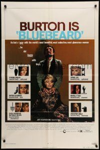 7p114 BLUEBEARD 1sh '72 serial killer Richard Burton, Joey Heatherton has a beautiful body!