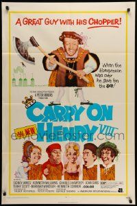 7p157 CARRY ON HENRY VIII 1sh '72 Sidney James, Kenneth Williams, wacky execution art!