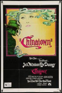 7p171 CHINATOWN int'l 1sh '74 art of Jack Nicholson & Faye Dunaway by Jim Pearsall, Roman Polanski!