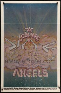7p186 COMING OF ANGELS 1sh '77 Leslie Bovee, Jamie Gillis, unusual sexy artwork!
