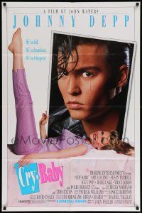 7p214 CRY-BABY advance DS 1sh '90 directed by John Waters, Johnny Depp is a doll, Amy Locane