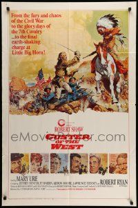 7p216 CUSTER OF THE WEST style A 'regular' 1sh '68 Shaw, Battle of Little Big Horn, Frank McCarthy!