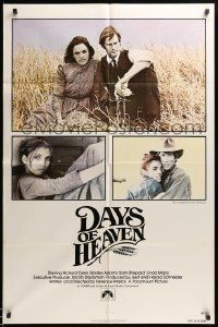 7p222 DAYS OF HEAVEN int'l 1sh '78 Richard Gere, Brooke Adams, directed by Terrence Malick!