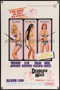 7p229 DEADLIER THAN THE MALE 1sh '67 art of sexy Elke Sommer & Sylva Koscina with spear guns!