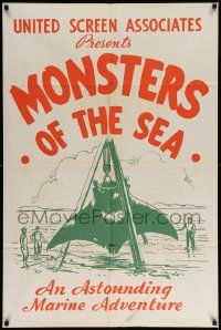 7p246 DEVIL MONSTER 1sh R30s Monsters of the Sea, cool artwork of giant manta ray!