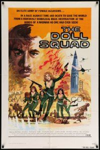 7p262 DOLL SQUAD 1sh '73 Ted V. Mikels directed, an elite army of lady assassins!