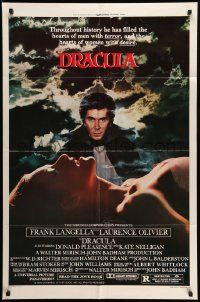 7p268 DRACULA style B 1sh '79 Bram Stoker, close up of vampire Frank Langella & sexy girl!