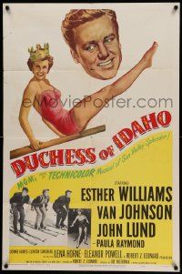 7p274 DUCHESS OF IDAHO 1sh '50 sexy Esther Williams wearing swimsuit & crown on diving board!