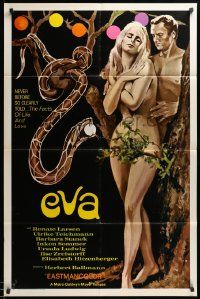 7p294 EVA 1sh '69 sexy art of Adam & Eve w/snake, the facts of life & love!