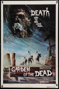 7p351 GARDEN OF THE DEAD 1sh '72 Duncan McLeod, Lee Frost, creepy zombie artwork!