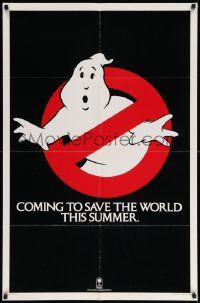 7p359 GHOSTBUSTERS teaser 1sh '84 Ivan Reitman sci-fi horror, coming to save the world this Summer