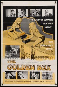 7p374 GOLDEN BOX 1sh R73 art of sexy Marsha Jordan, filmed in throbbing color!