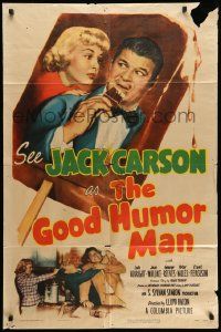 7p378 GOOD HUMOR MAN 1sh '50 great image of Jack Carson eating ice cream bar & Lola Albright