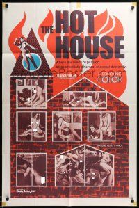 7p441 HOT HOUSE 1sh '70 Laura Cannon, Mort Humphrey, Jenny Masters, erotic images!
